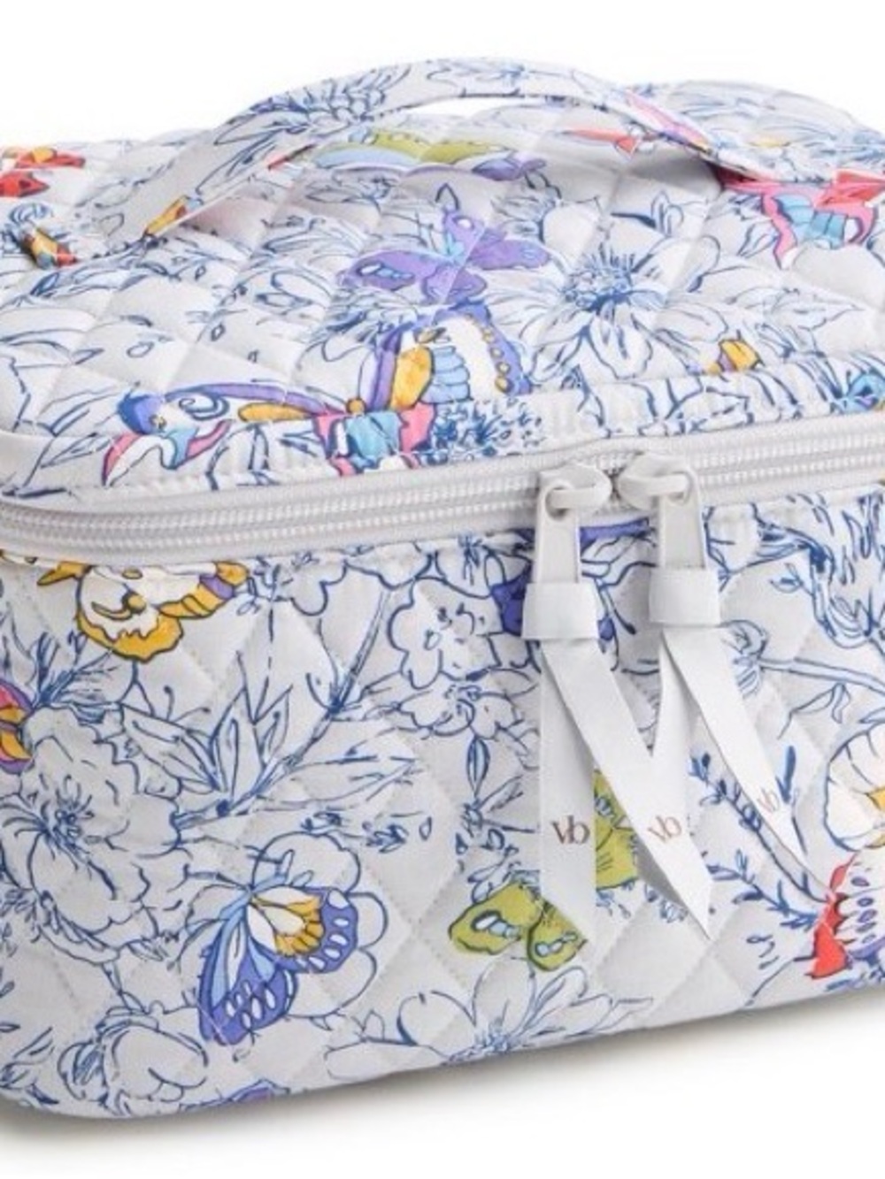 Vera Bradley White Quilted Butterfly Cosmetic Case